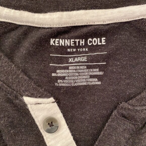 Kenneth Cole NY Men's Henley Short Sleeve V-Neck Tee - Picture 5 of 6